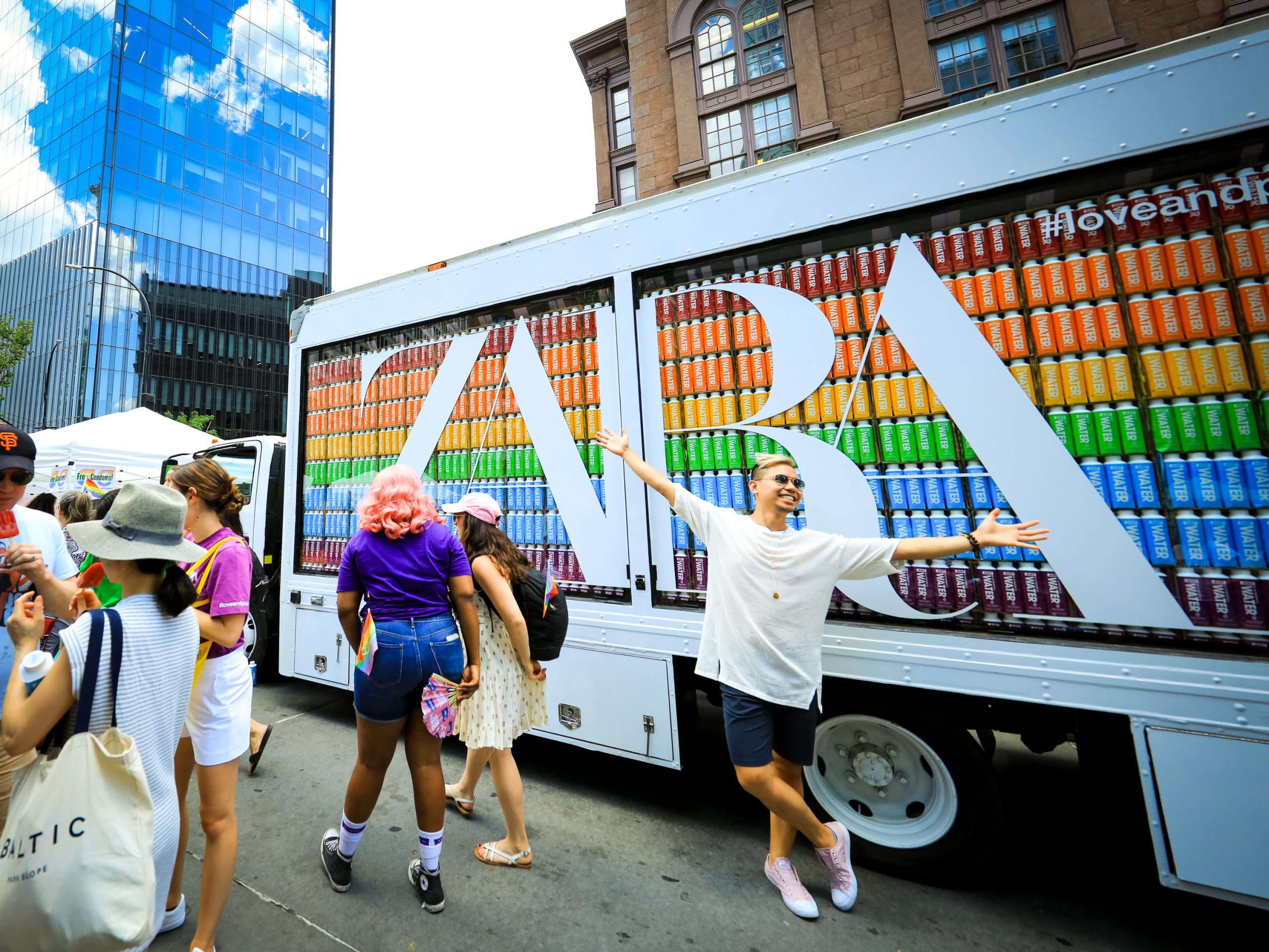 Zara glass showroom truck