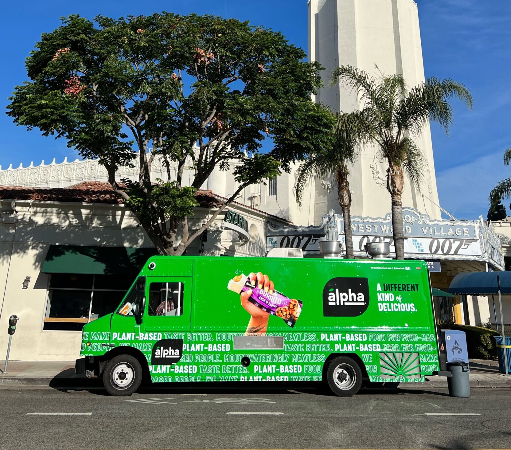 Alpha Foods branded food truck.