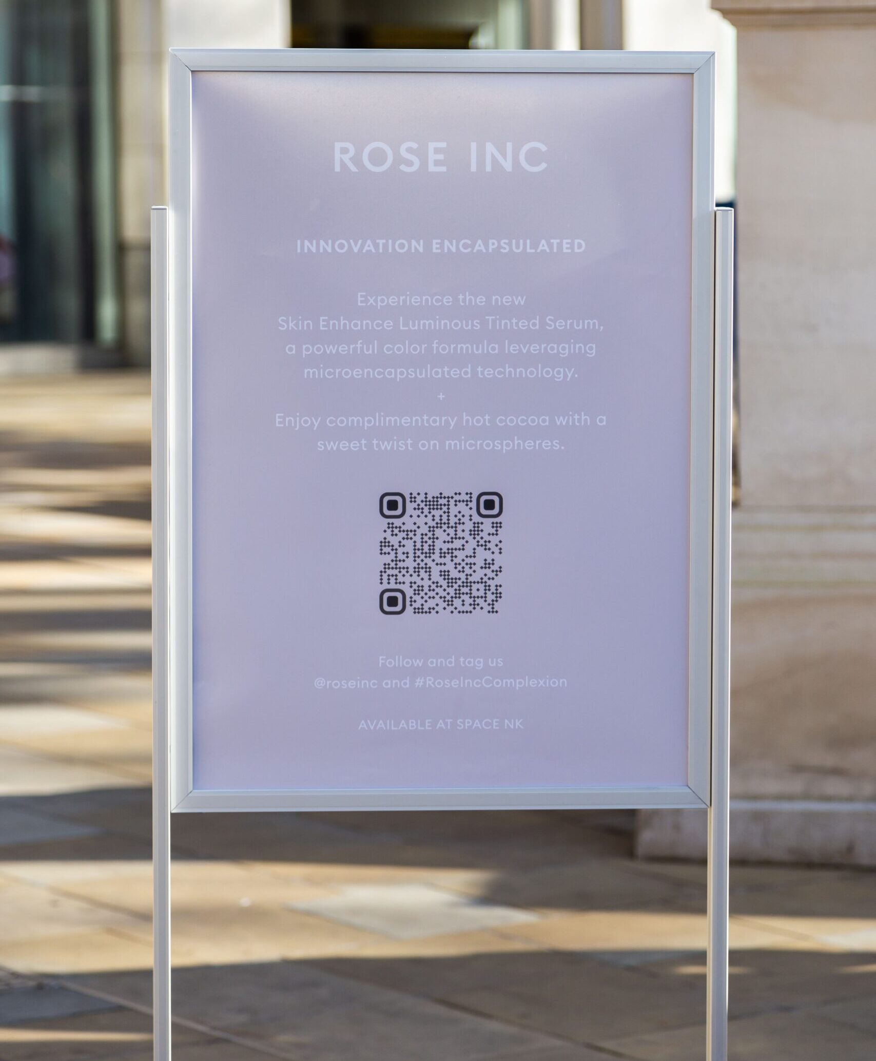 Rose Inc pop-up shop call-to-action