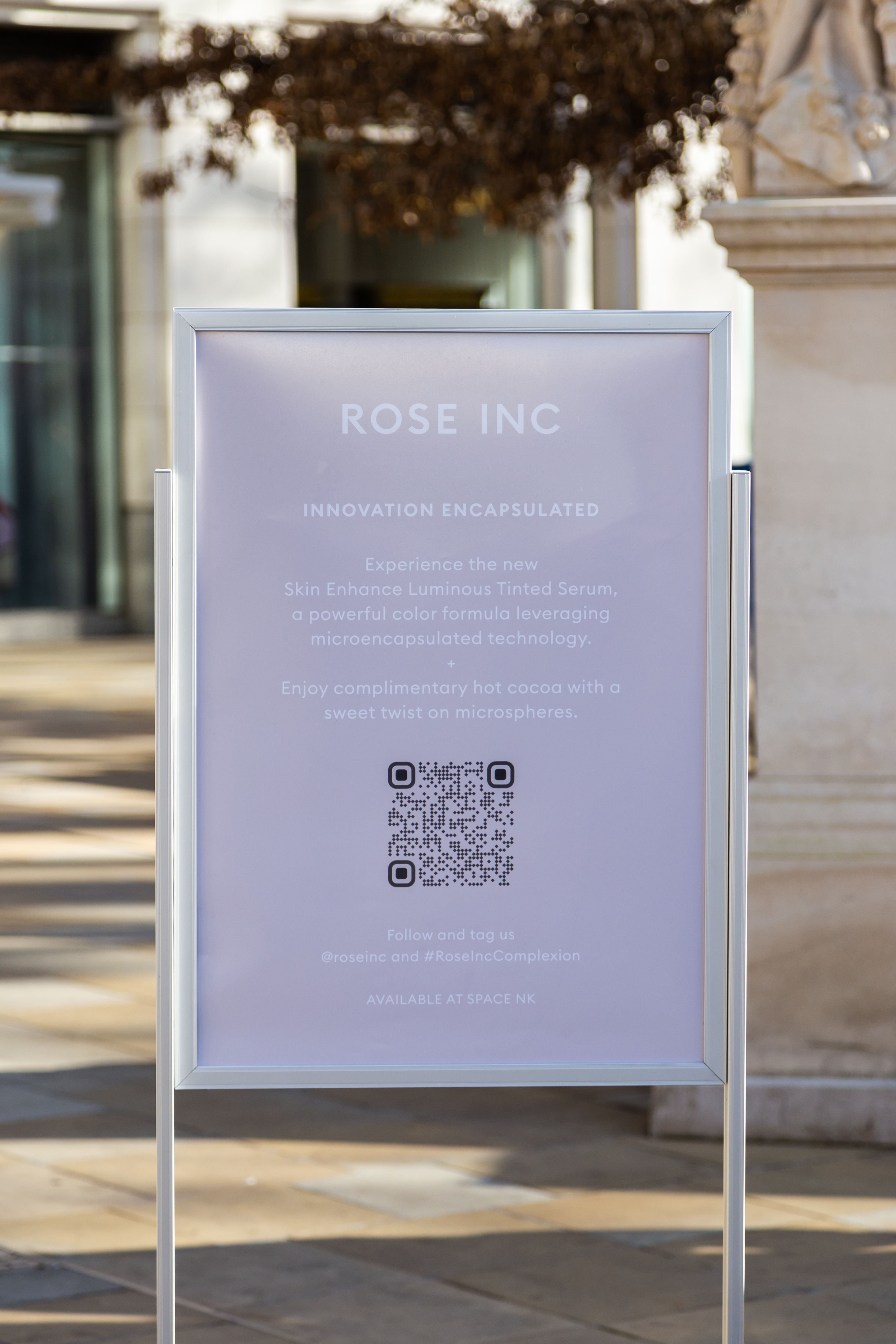 Rose Inc QR code Rose Inc pop-up shop call-to-action
