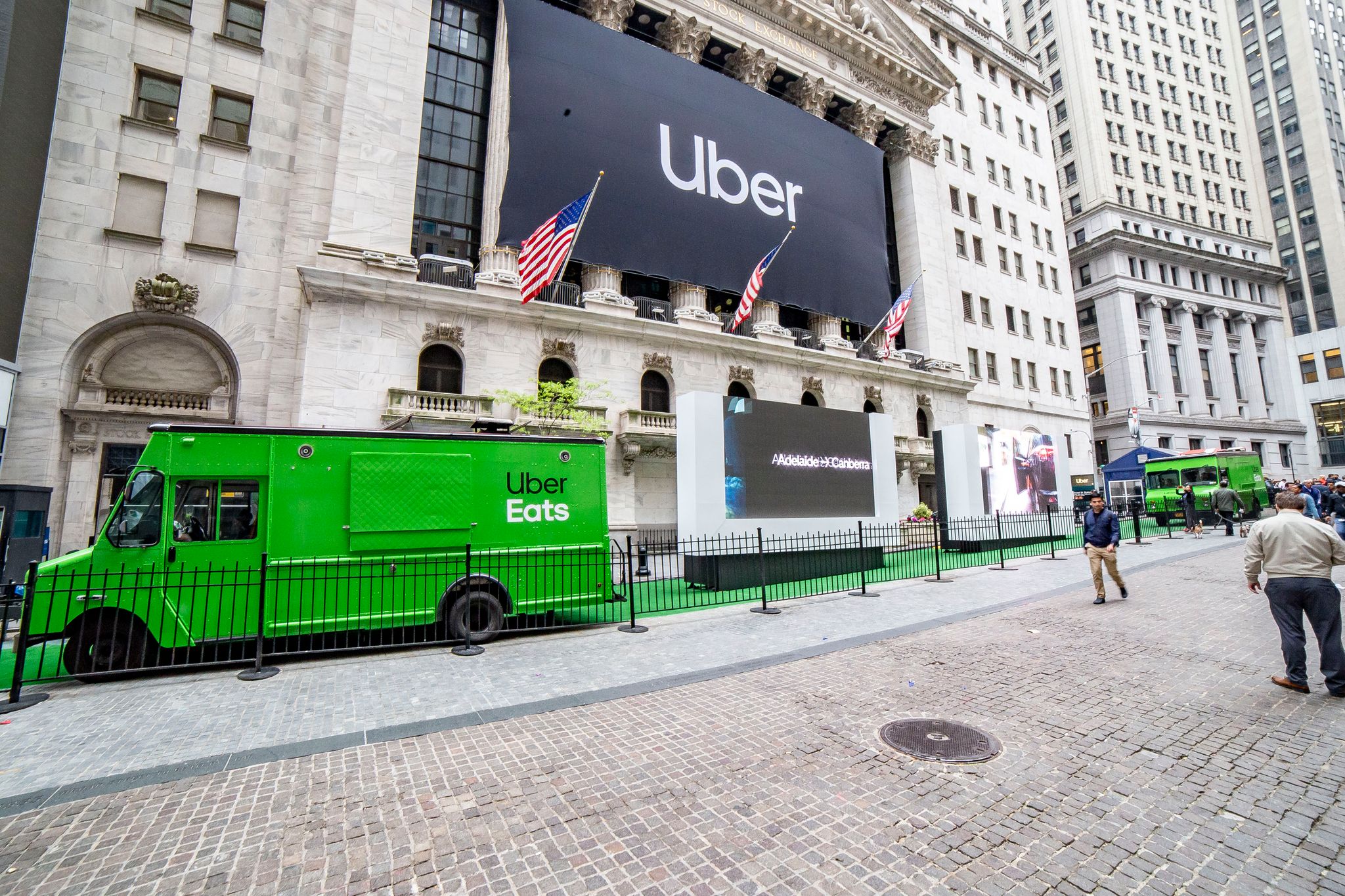 Uber Eats Branded Food Truck At The New York Stock Exchange