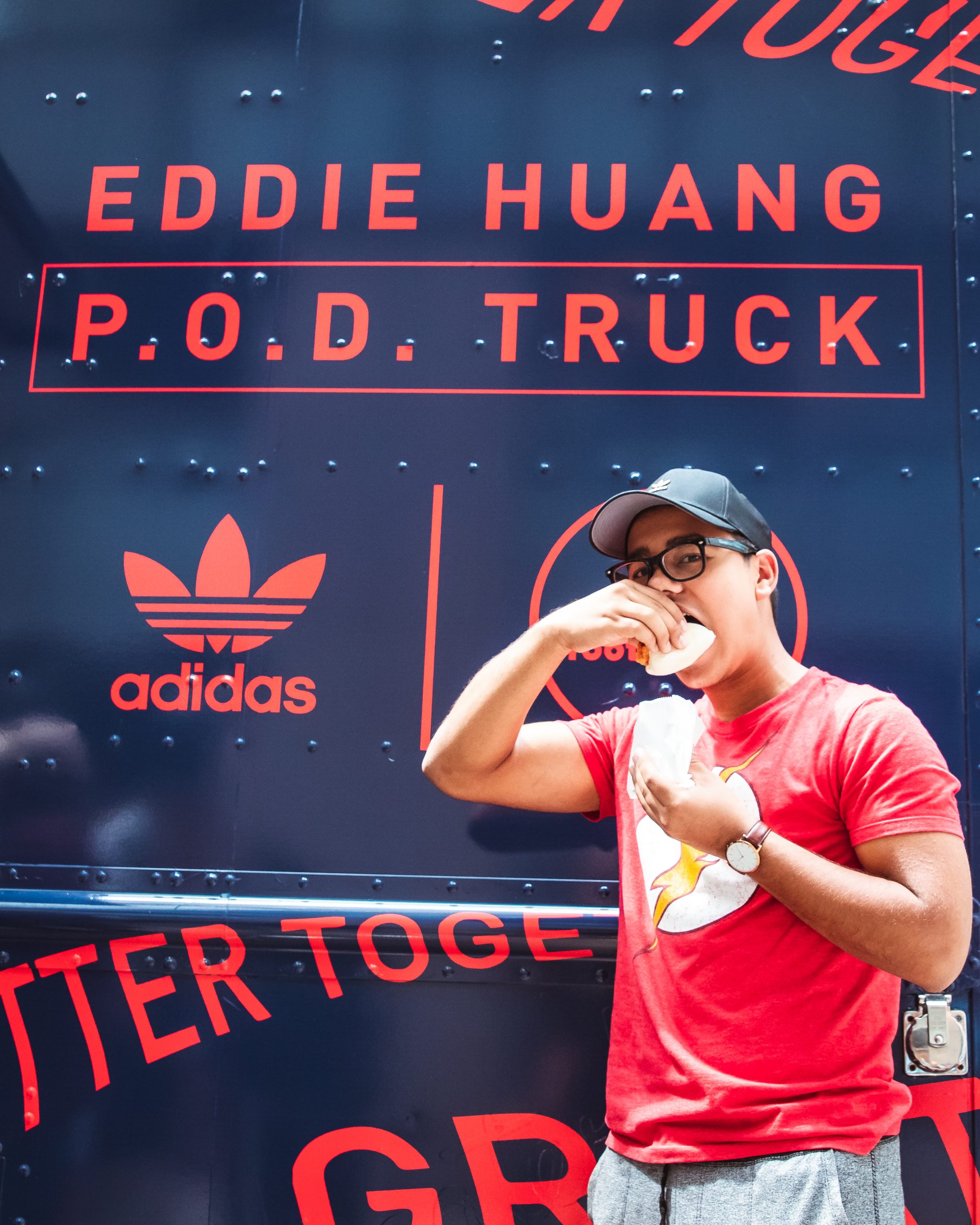 Guest At Adidas P.O.D. Branded Truck Enjoying BaoHaus