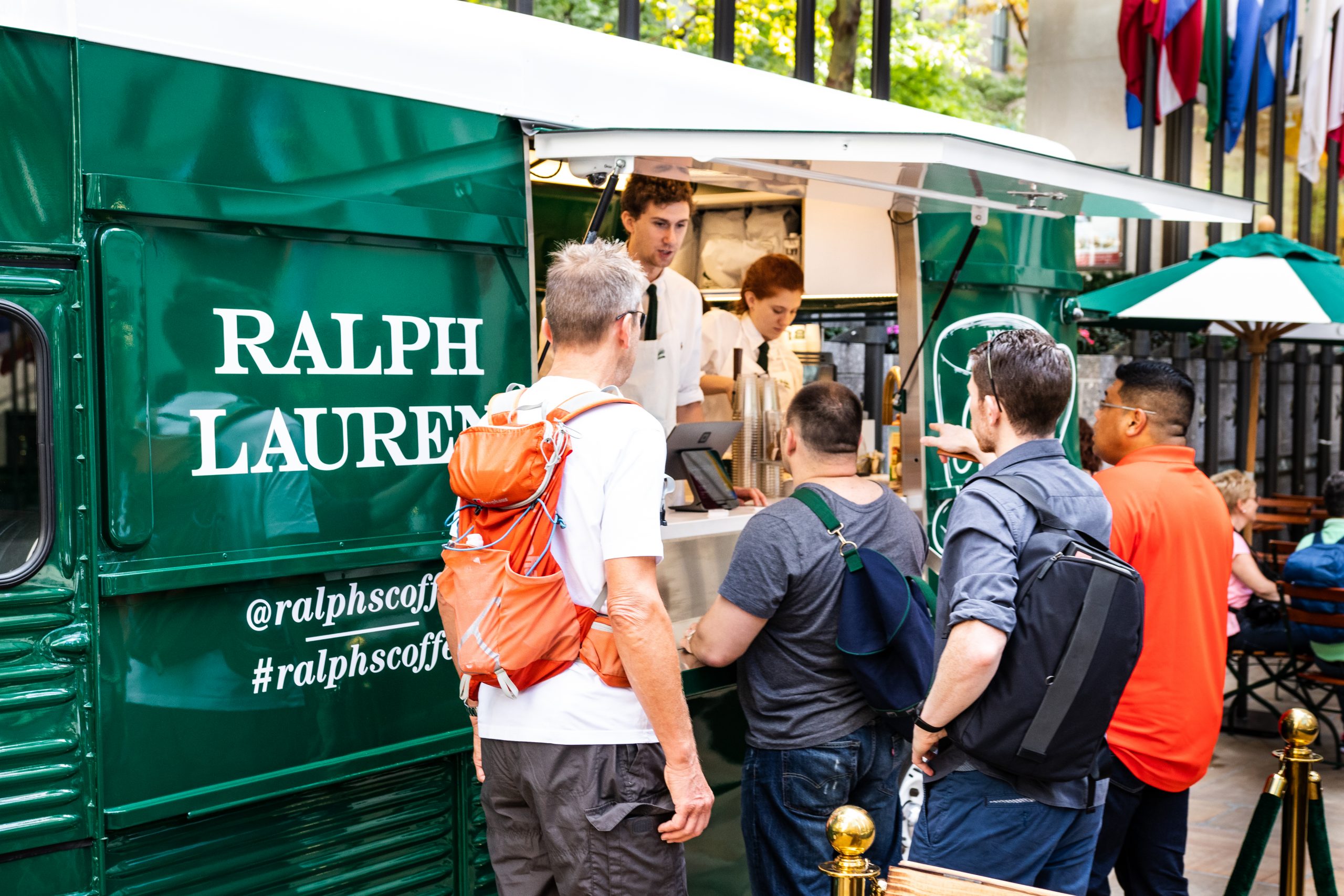 Ralph Lauren's Coffee Truck Serving Pedestrians