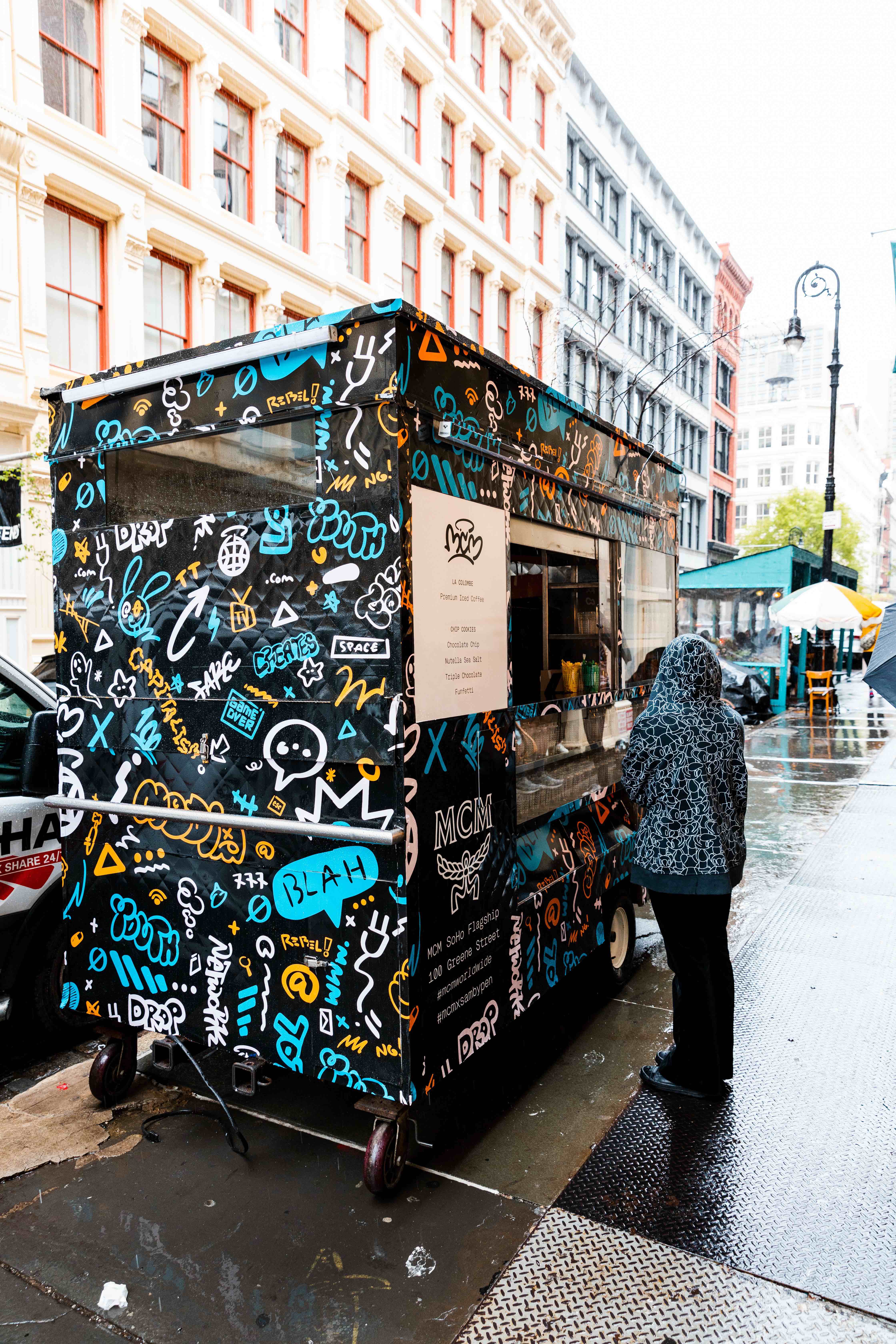 MCM Branded Coffee Cart Parked In NYC