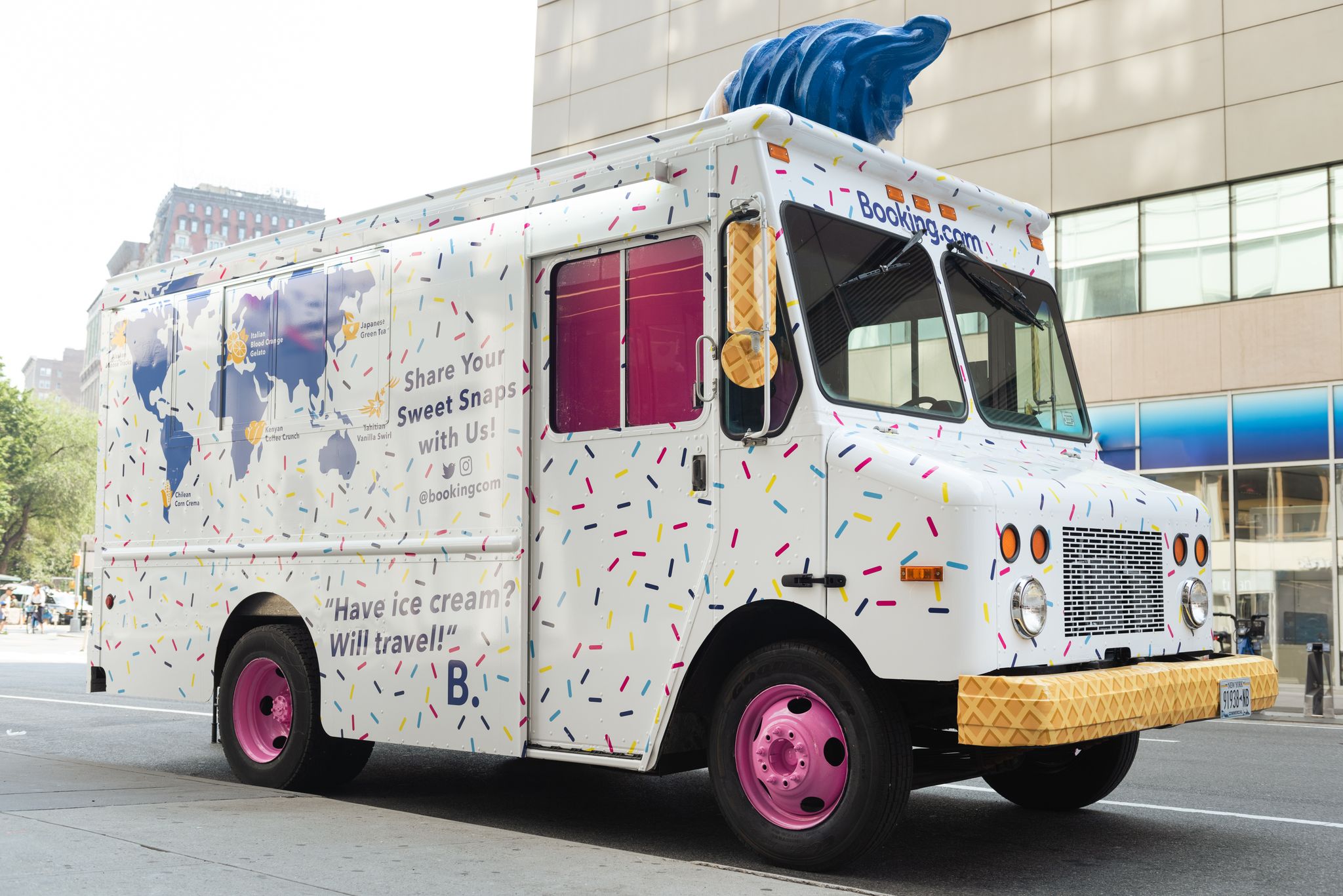 Booking.com Website Summer Promotion With Branded Ice Cream Truck