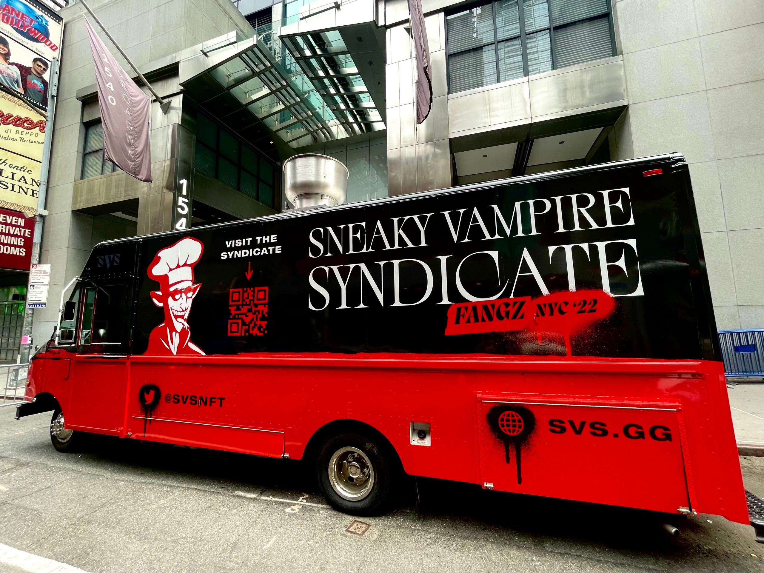 Sneaky Vampire Syndicate branded truck at NFT.NYC.