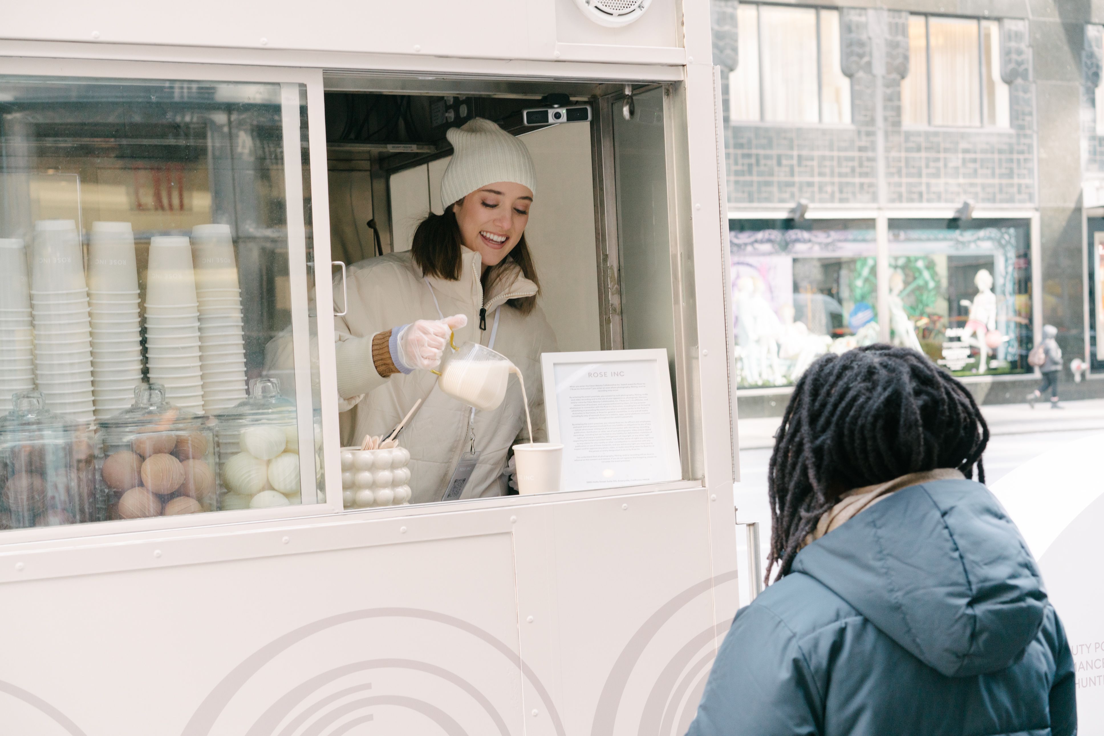 rose-inc-brand-activation Rose Inc hot chocolate cart for brand activation..
