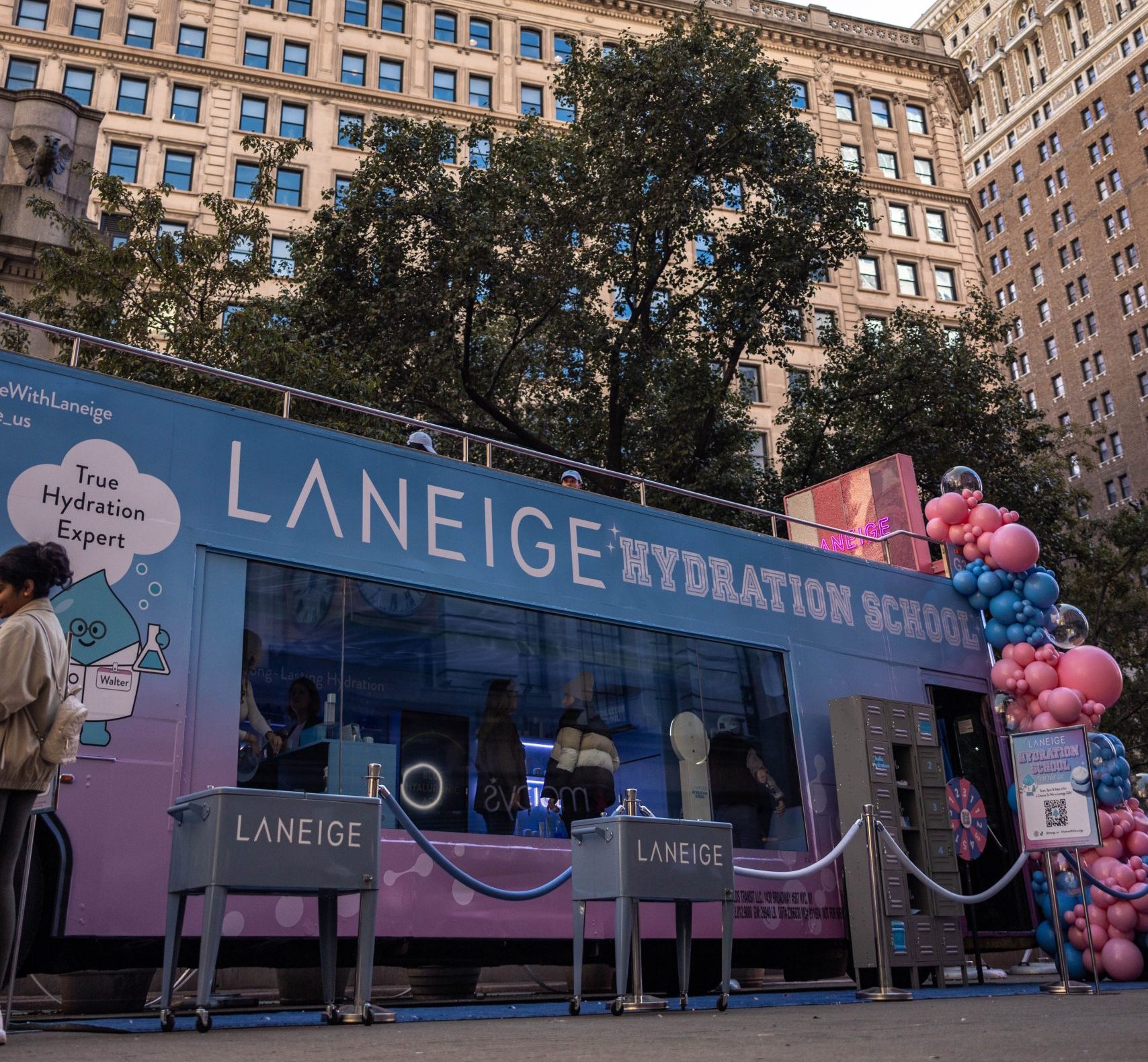 Laneige double decker bus.