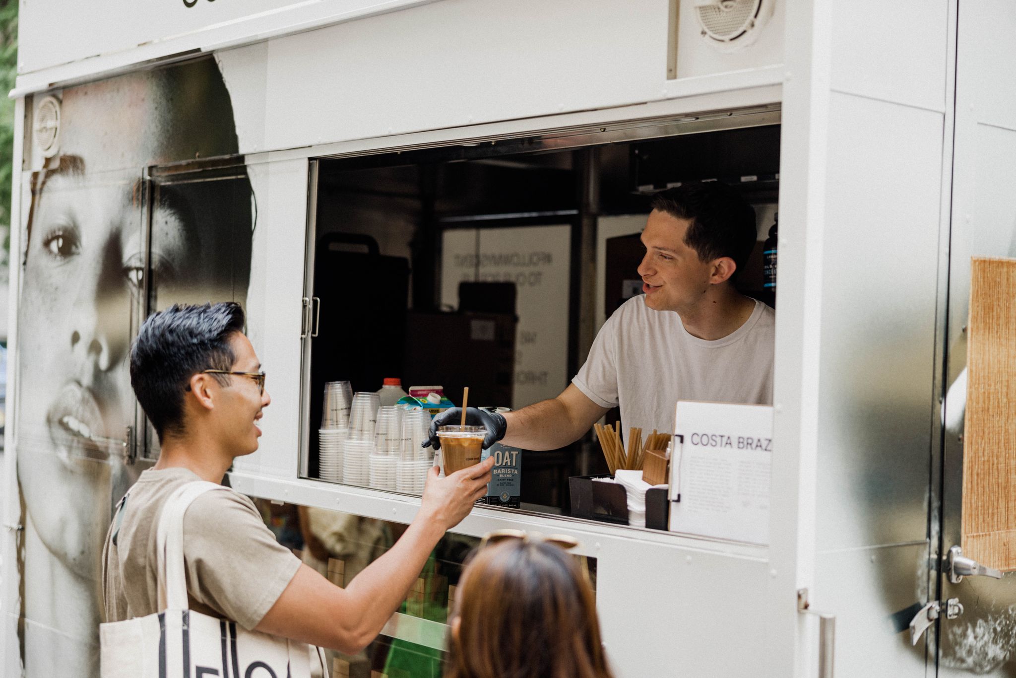 Costa Brazil pop-up coffee cart