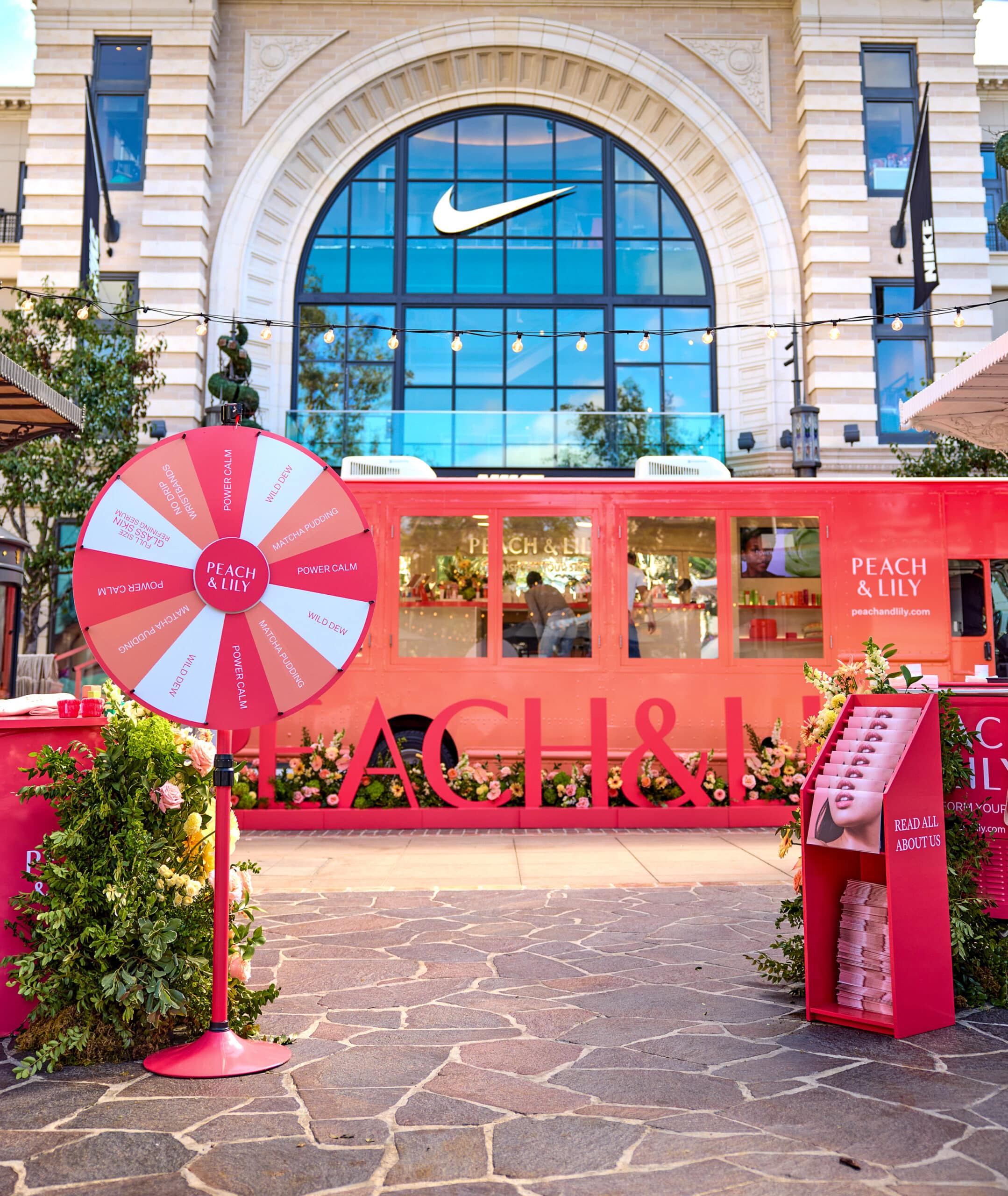 peach and lily popup bus at the grove