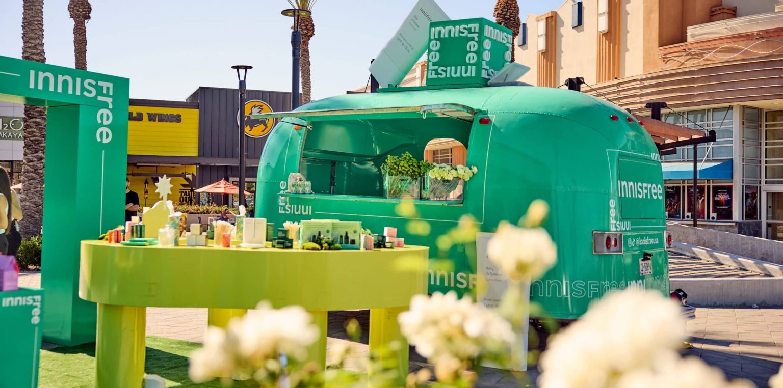 Innisfree Innisfree college tour airstream pop up