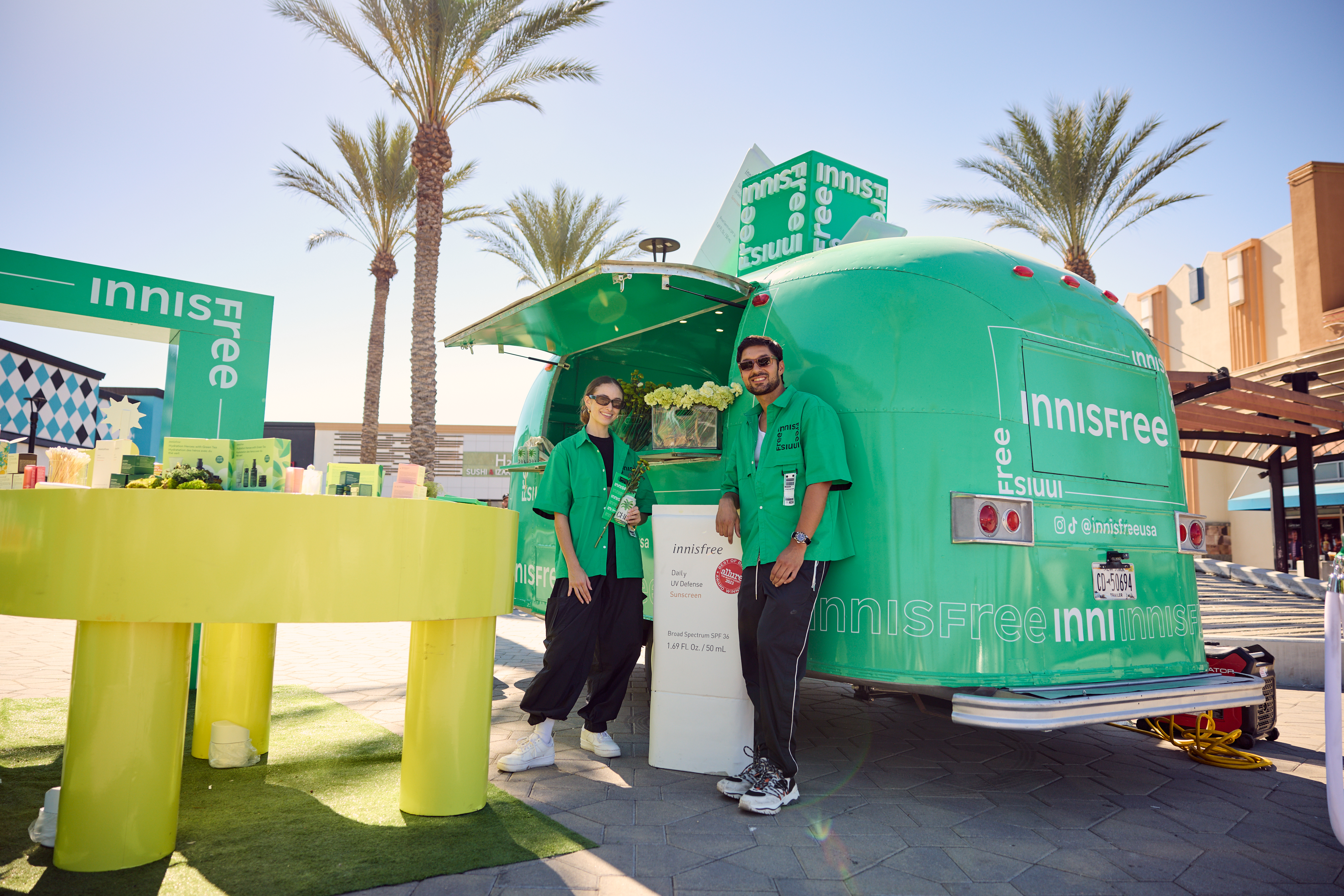 Innisfree college tour airstream pop up